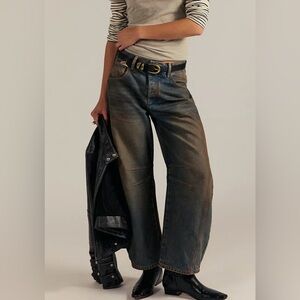 Free People We The Free Good Luck Mid-Rise Barrel Jeans